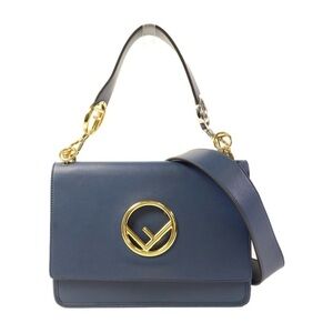 FENDI Kan I F Shoulder Bag Navy Blue